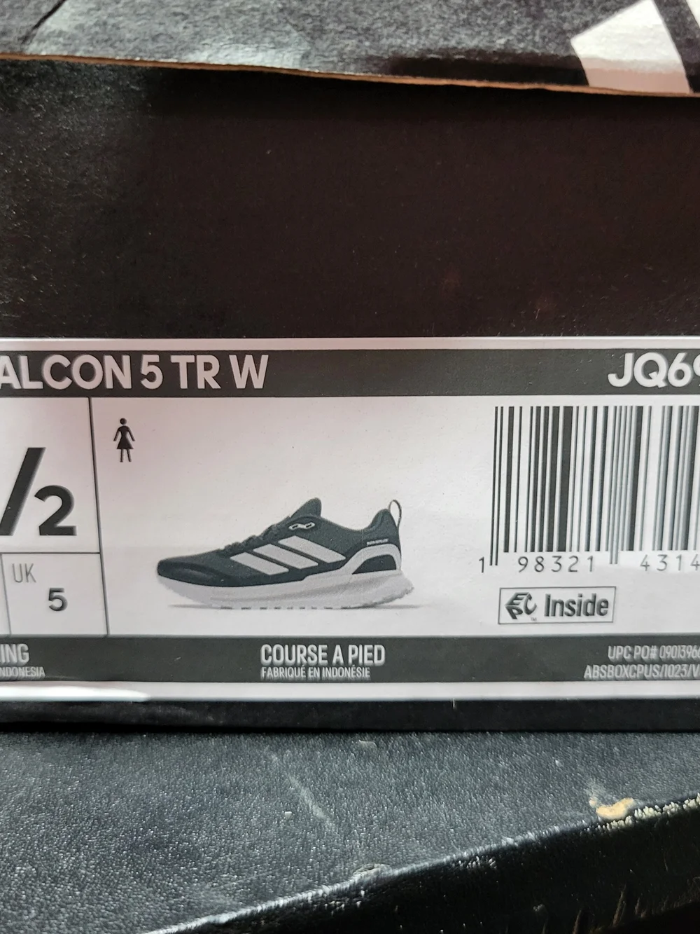 *NEW* Adidas Runfalcon 5 TR W Black Mesh Low Top Cloudfoam Ortho Women's 6.5 Box